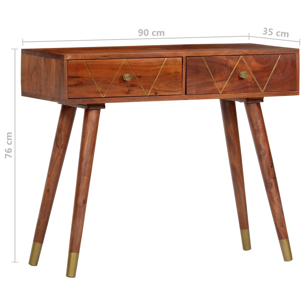 vidaXL Console Table 90x35x76 cm Solid Acacia Wood
