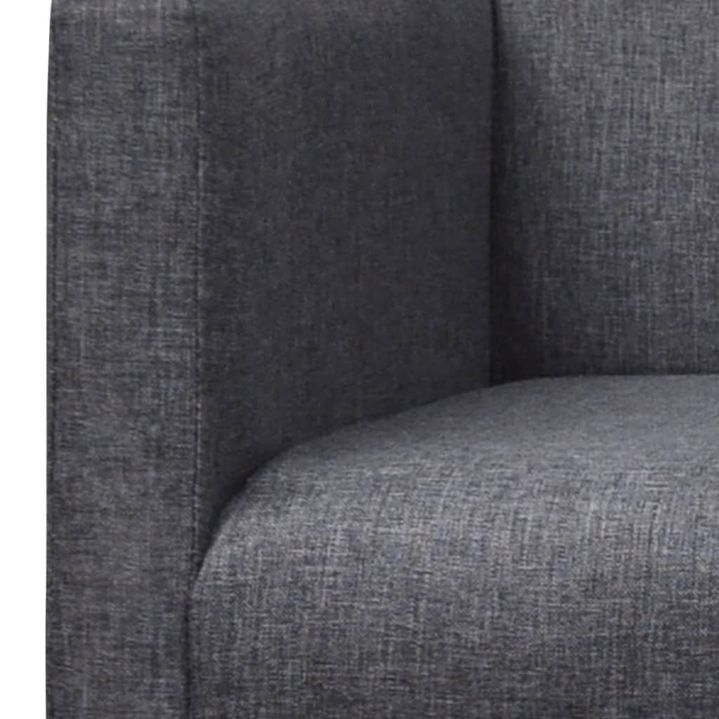 vidaXL Bench with Padded Cushion Fabric Rubberwood Dark Grey