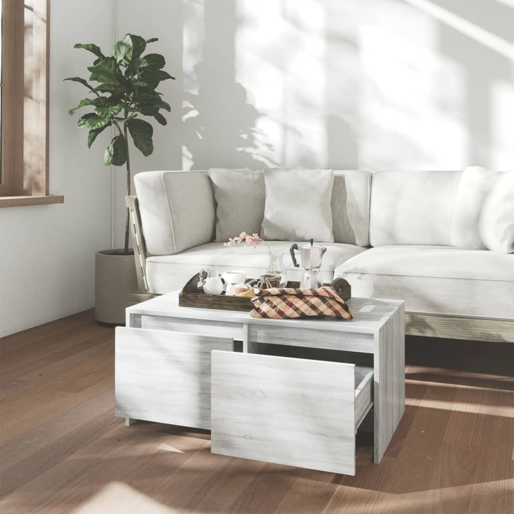 vidaXL Coffee Table Grey Sonoma 90x50x41.5 cm Engineered Wood