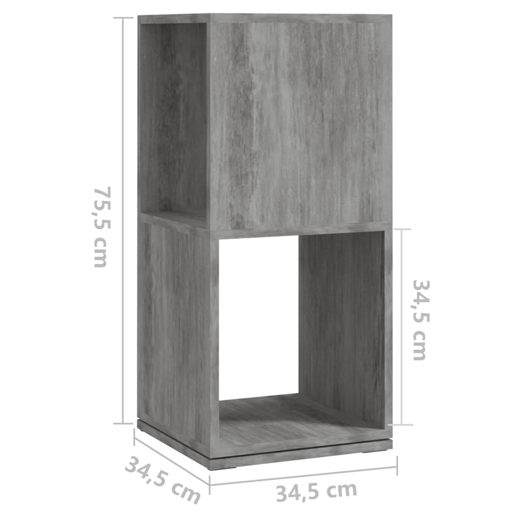 vidaXL Rotating Cabinet Concrete Grey 34.5x34.5x147.5 cm Chipboard
