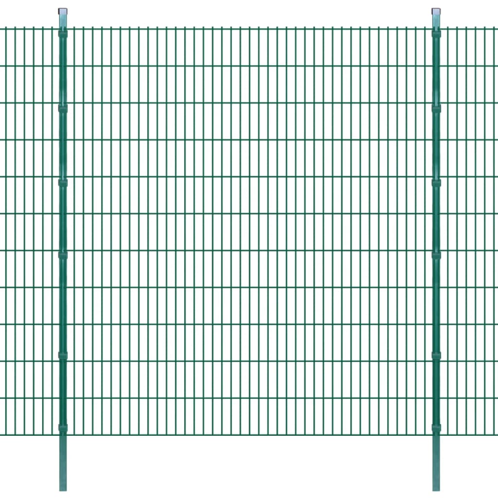 vidaXL 2D Garden Fence Panels & Posts 2008x2230 mm 4 m Green