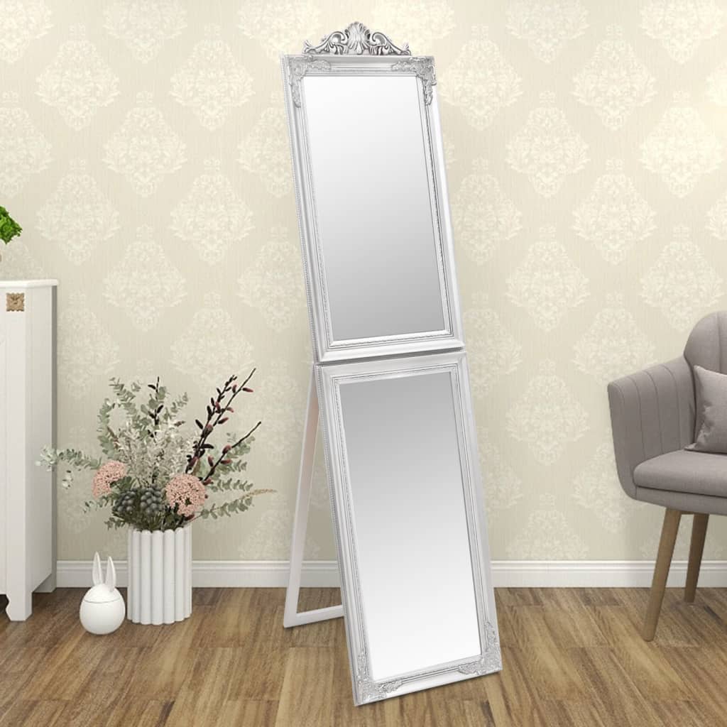 vidaXL Free-Standing Mirror Silver 40x160 cm