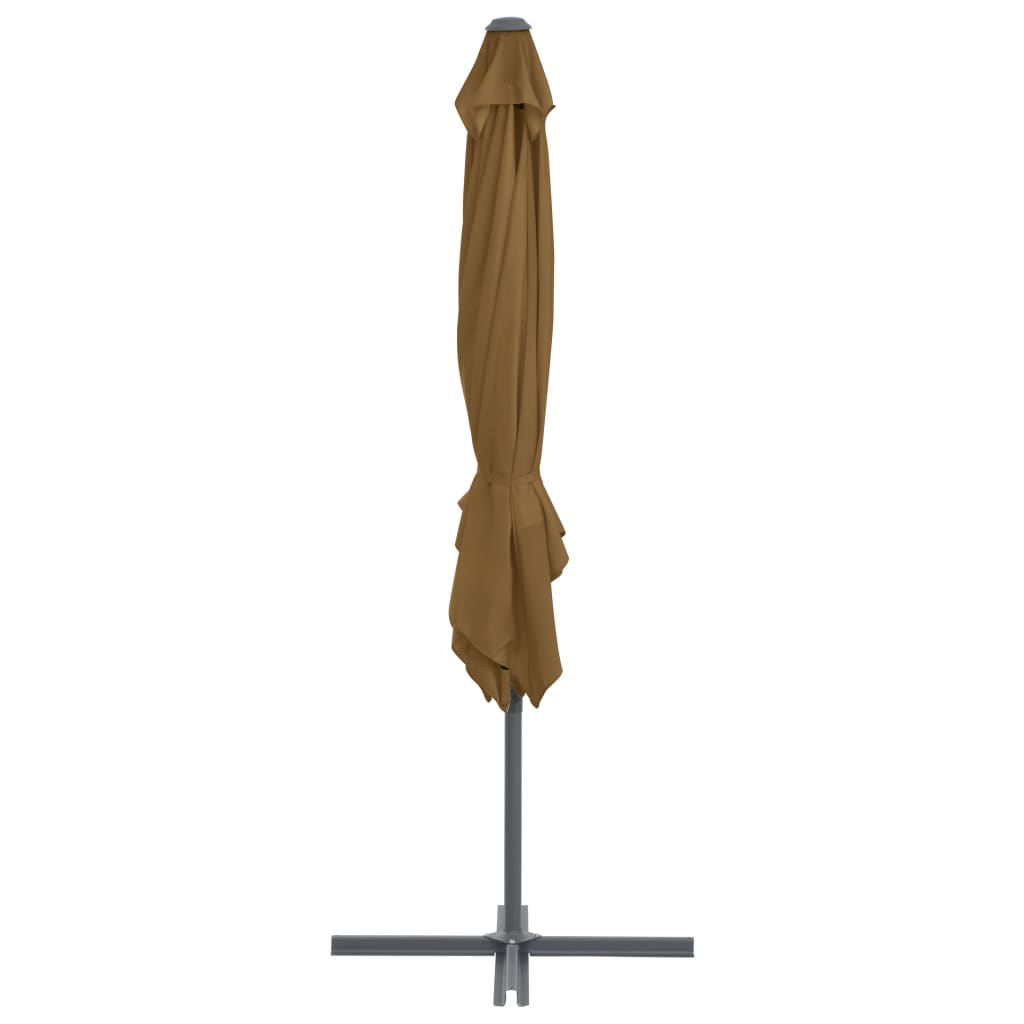 vidaXL Cantilever Umbrella with Steel Pole Taupe 250x250 cm