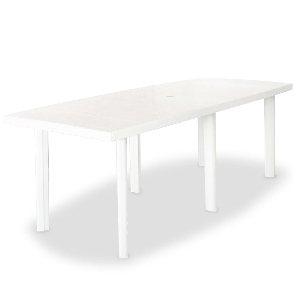vidaXL Garden Table White 210x96x72 cm Plastic