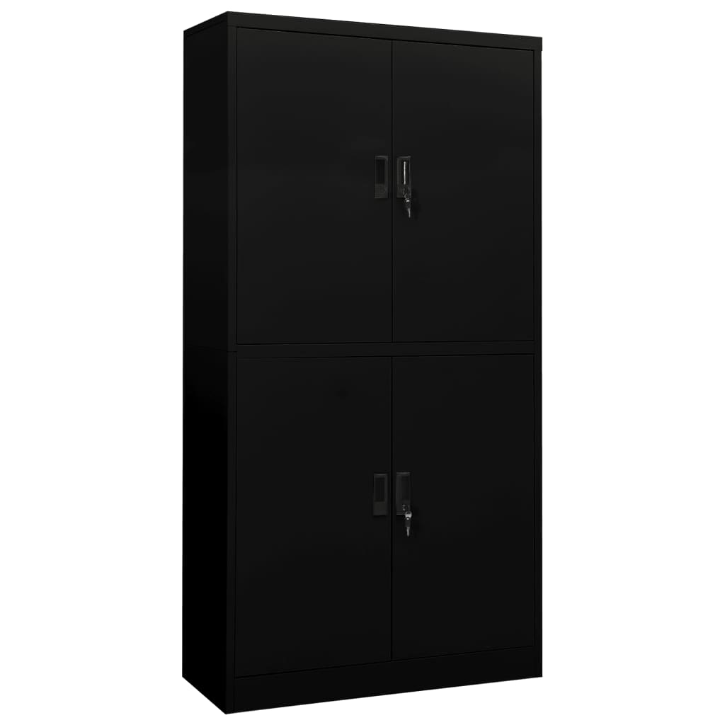 vidaXL Office Cabinet Black 90x40x180 cm Steel