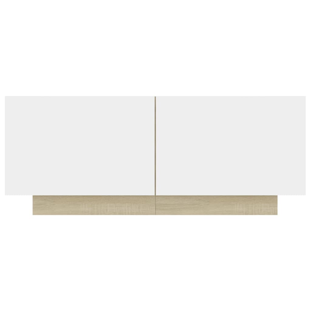 vidaXL TV Cabinet White and Sonoma Oak 100x35x40 cm Engineered Wood