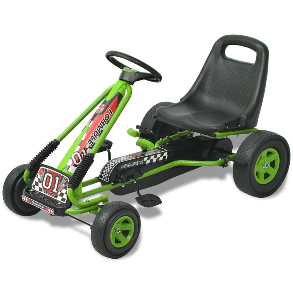 vidaXL Pedal Go Kart with Adjustable Seat Green