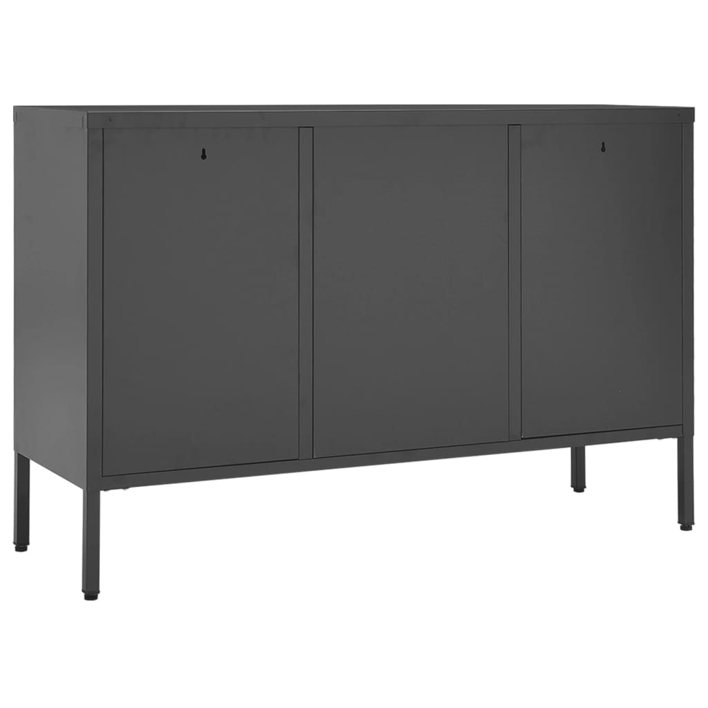 vidaXL Sideboard Anthracite 105x35x70 cm Steel and Tempered Glass