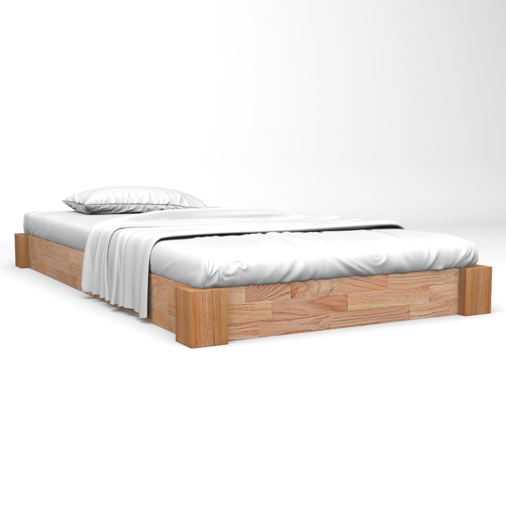 vidaXL Bed Frame Solid Oak Wood 90x200 cm