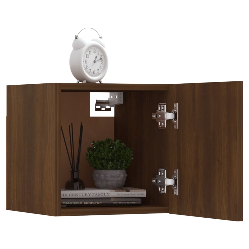 vidaXL Wall Mounted TV Cabinet 4 pcs Brown Oak 30.5x30x30 cm