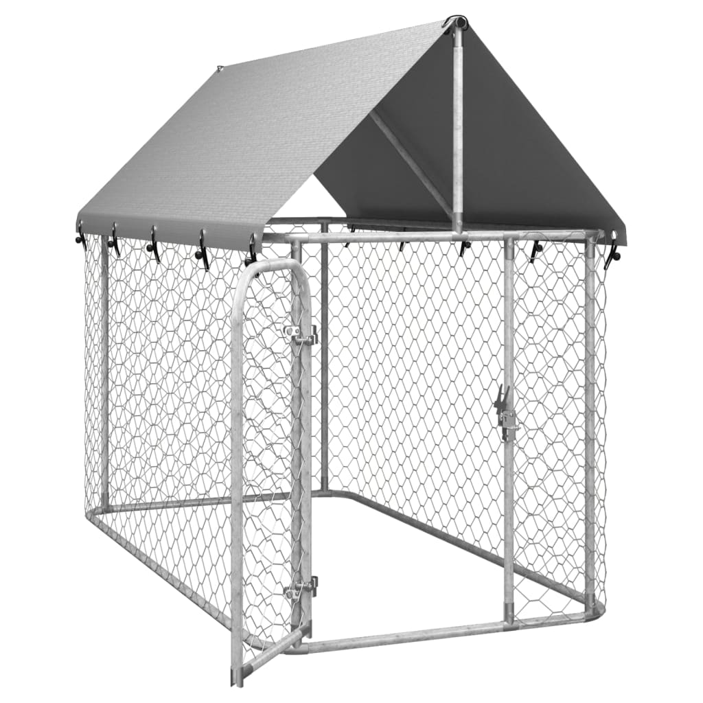 vidaXL Outdoor Dog Kennel with Roof 200x100x150 cm