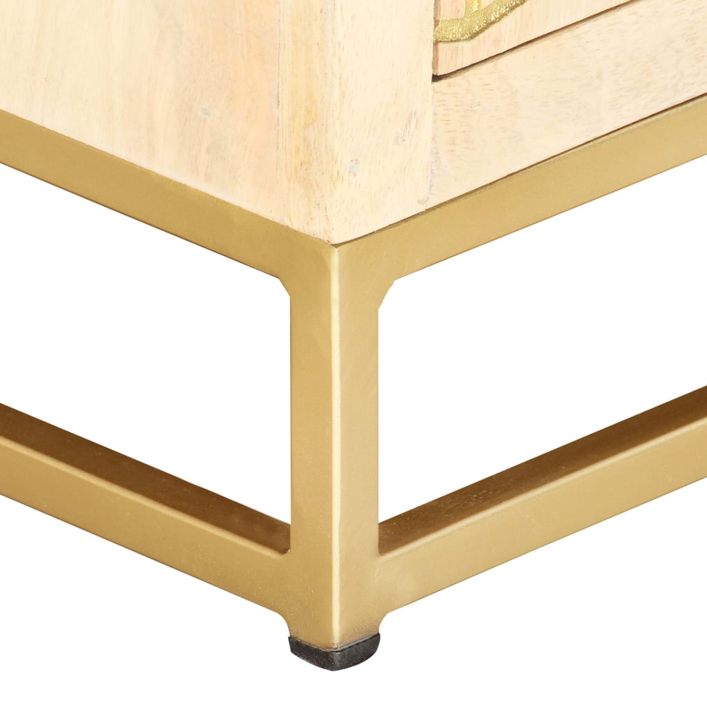 vidaXL TV Cabinet Gold 120x30x40 cm Solid Mango Wood