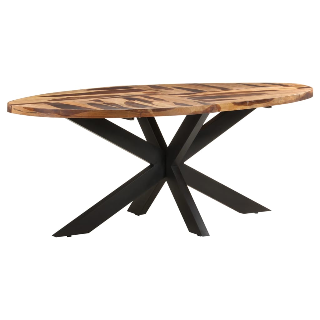 vidaXL Dining Table Oval 200x100x75cm Acacia Wood with Sheesham Finish
