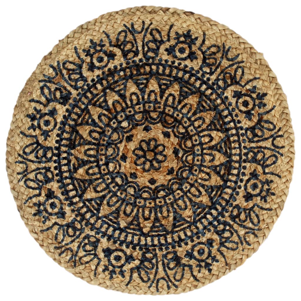 vidaXL Placemats 4 pcs Dark Blue 38 cm Round Jute vidaXL.ie