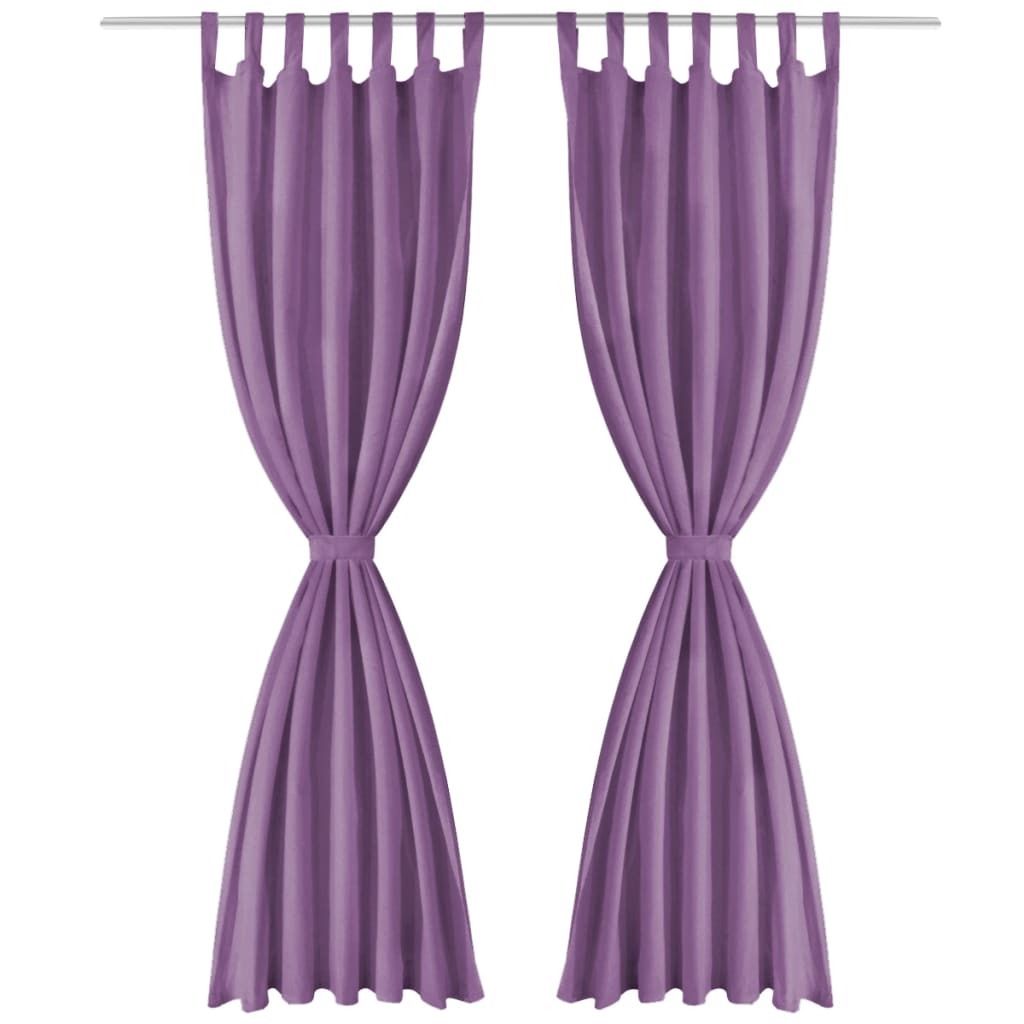 vidaXL Micro-Satin Curtains 2 pcs with Loops 140x225 cm Lilac