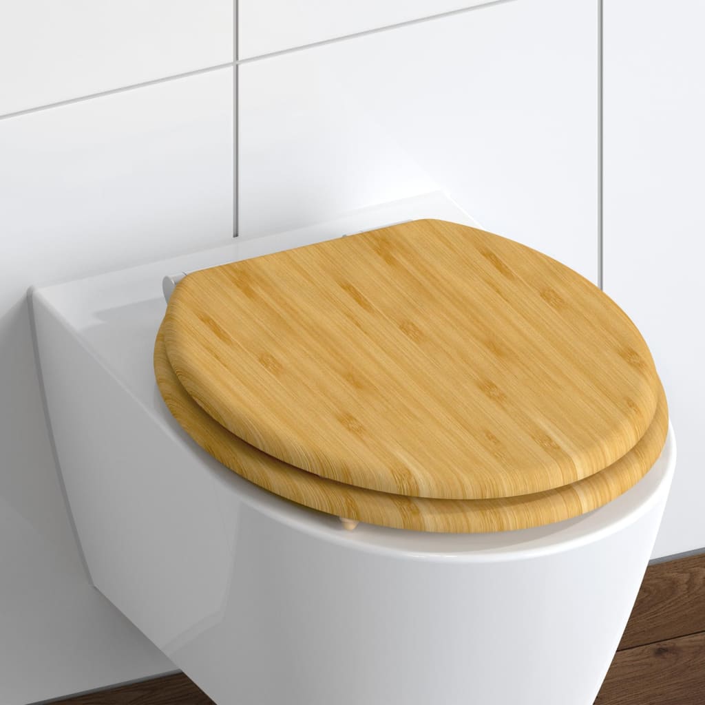 SCHÜTTE Toilet Seat Soft-close NATURAL BAMBOO