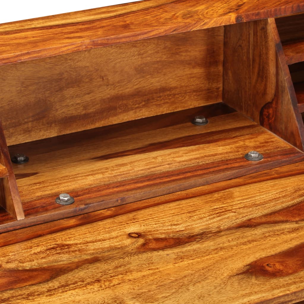 vidaXL Desk 110x50x94 cm Solid Sheesham Wood and Steel