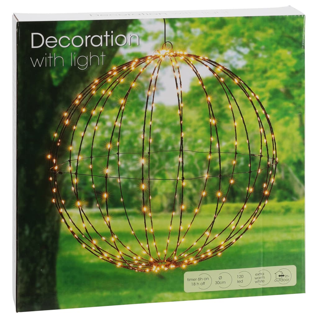 ProGarden Foldable LED Decorative Ball Light 30 cm