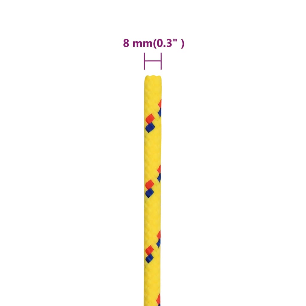 vidaXL Boat Rope Yellow 8 mm 25 m Polypropylene