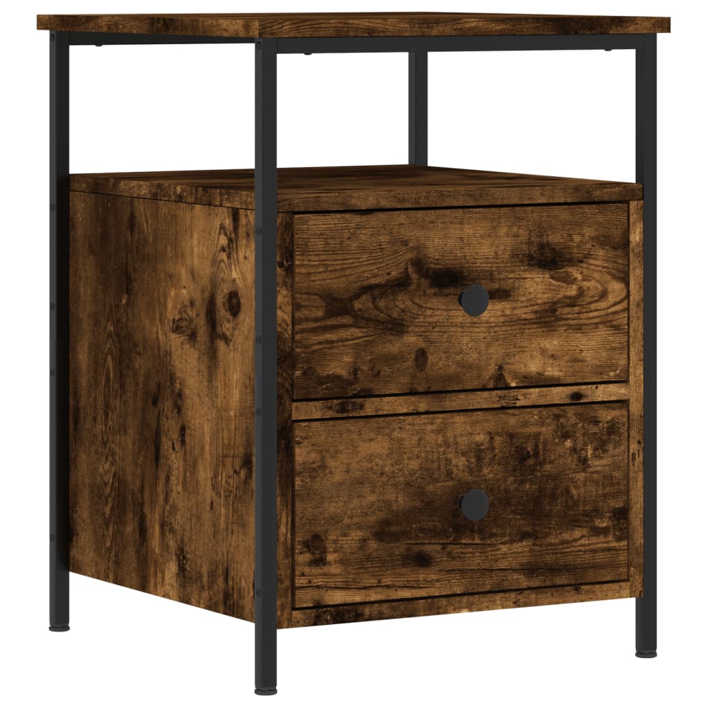 vidaXL Bedside Cabinet Smoked Oak 44x45x60 cm Engineered Wood