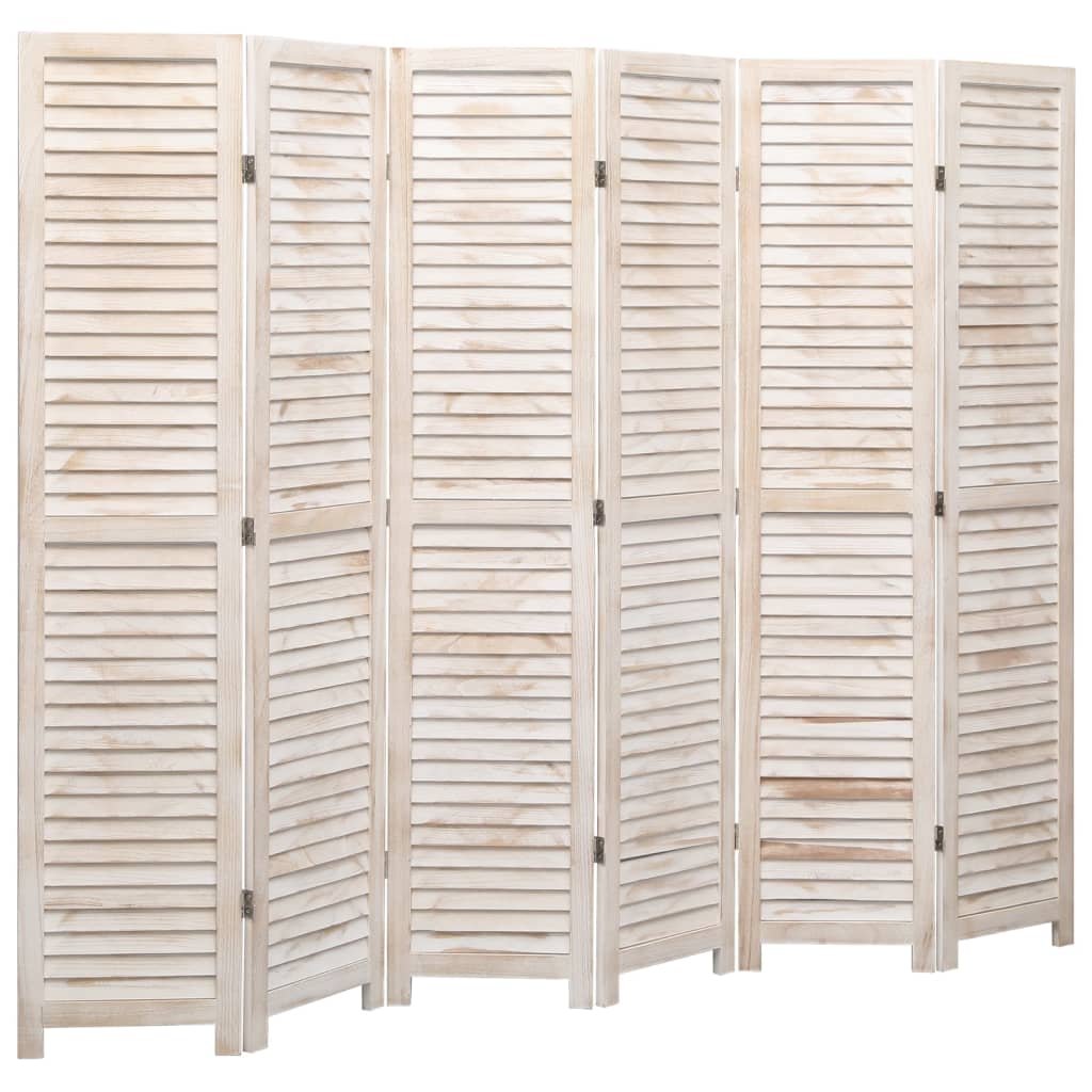 vidaXL 6-Panel Room Divider White 210x165 cm Wood