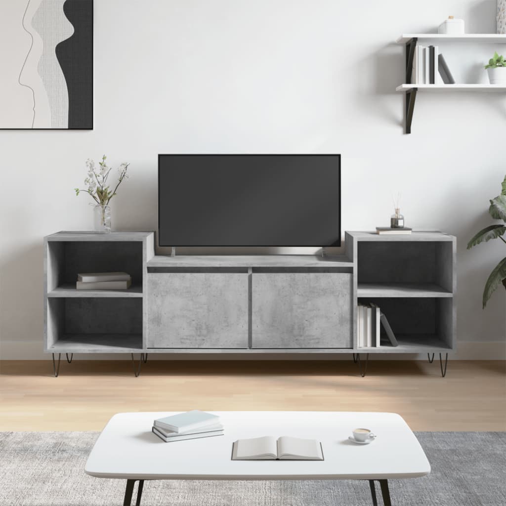 vidaXL TV Cabinet Concrete Grey 160x35x55 cm Engineered Wood