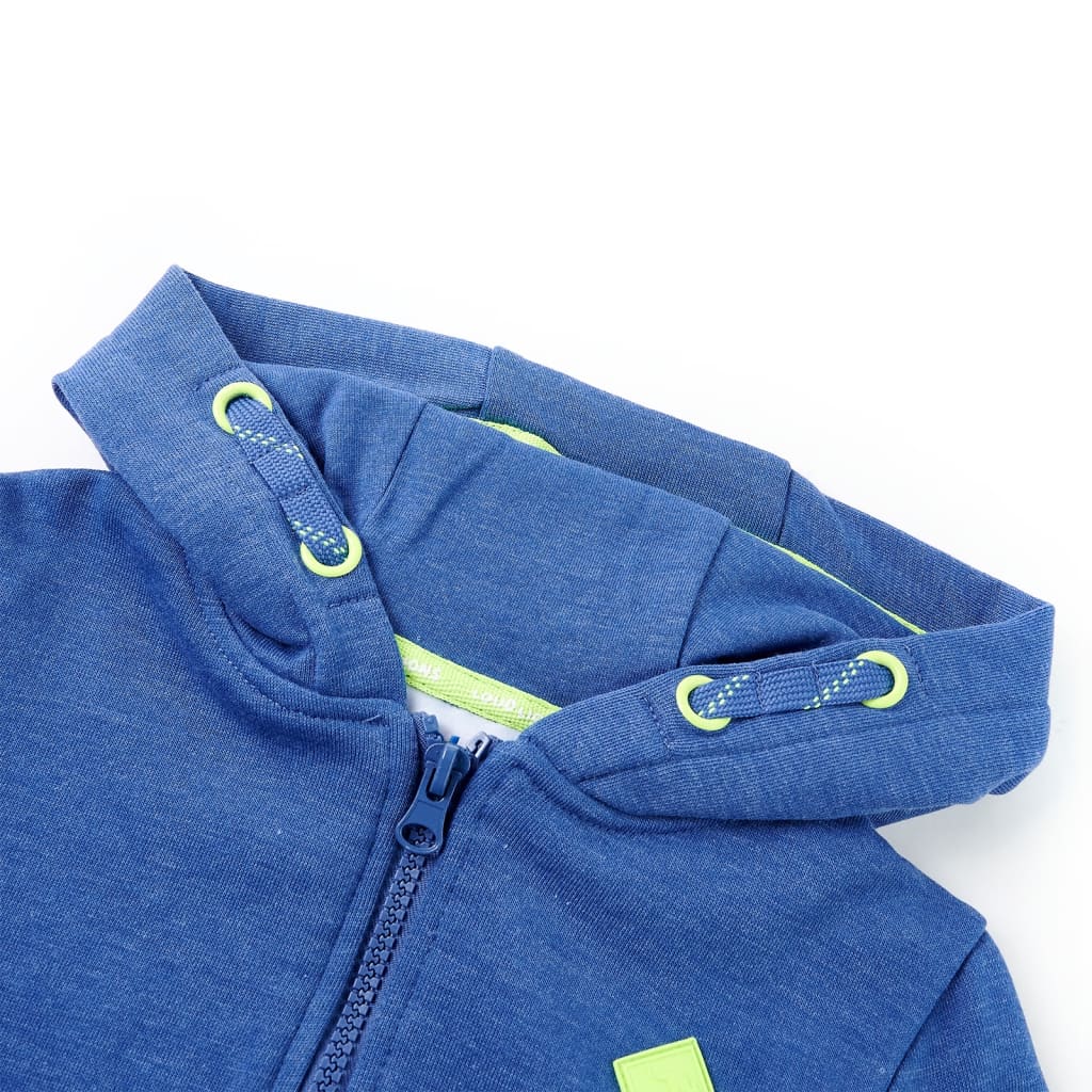 Kids' Hooded Sweatshirt with Zip Blue Melange 104