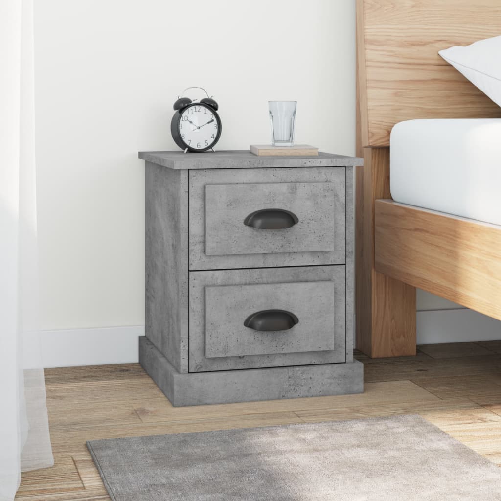 vidaXL Bedside Cabinet Concrete Grey 39x39x47.5 cm Engineered Wood