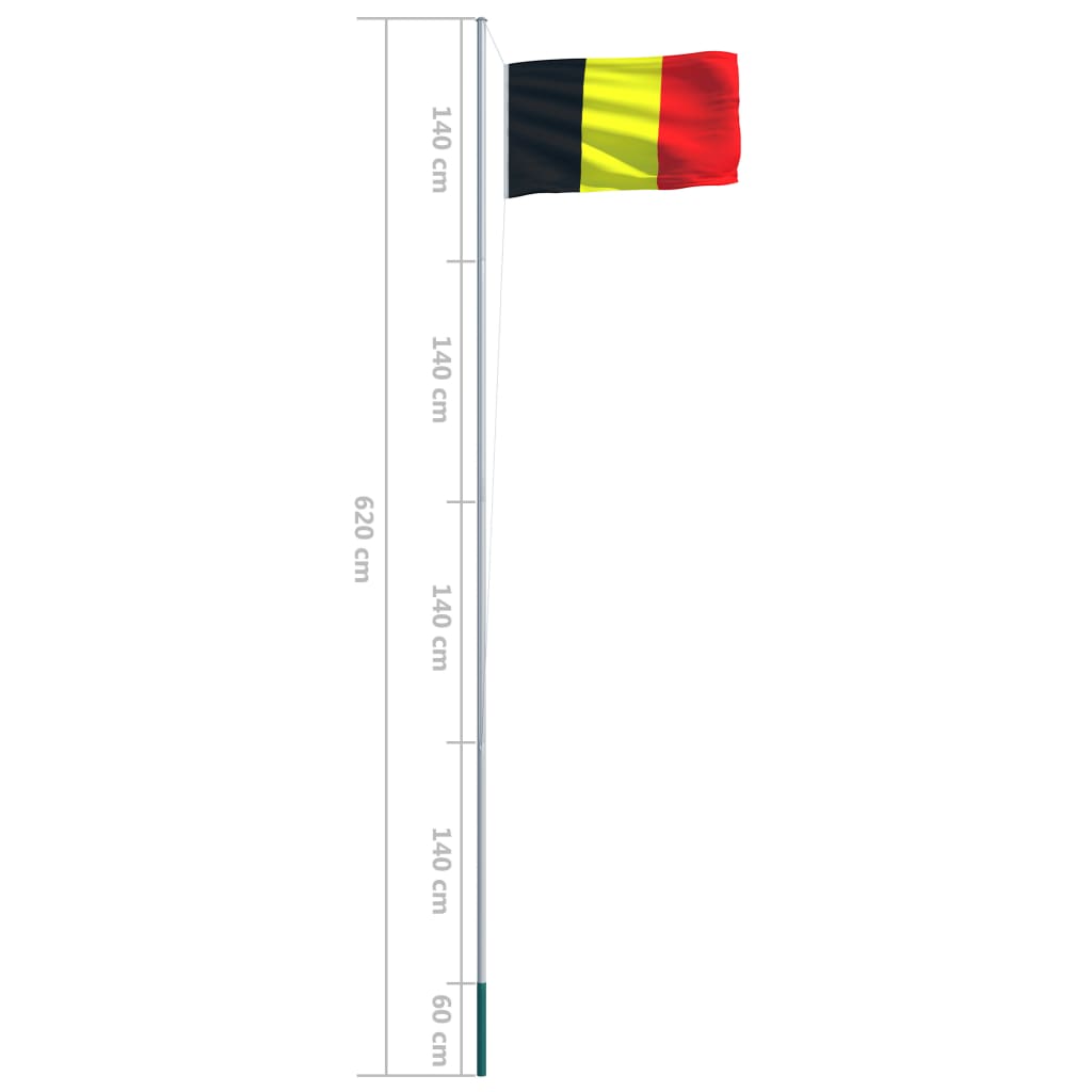 vidaXL Belgium Flag and Pole Aluminium 6.2 m