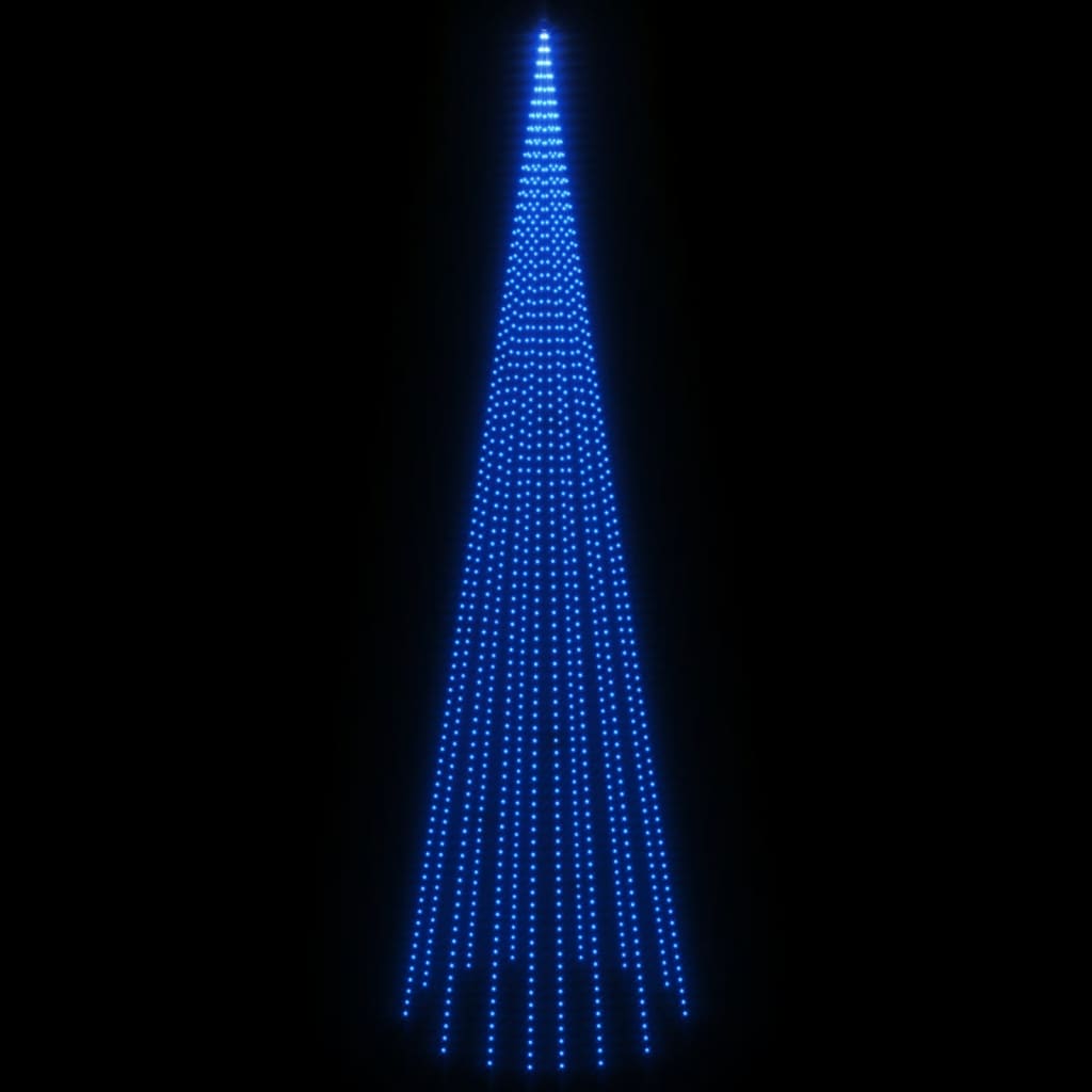 vidaXL Christmas Tree on Flagpole Blue 1134 LEDs 800 cm