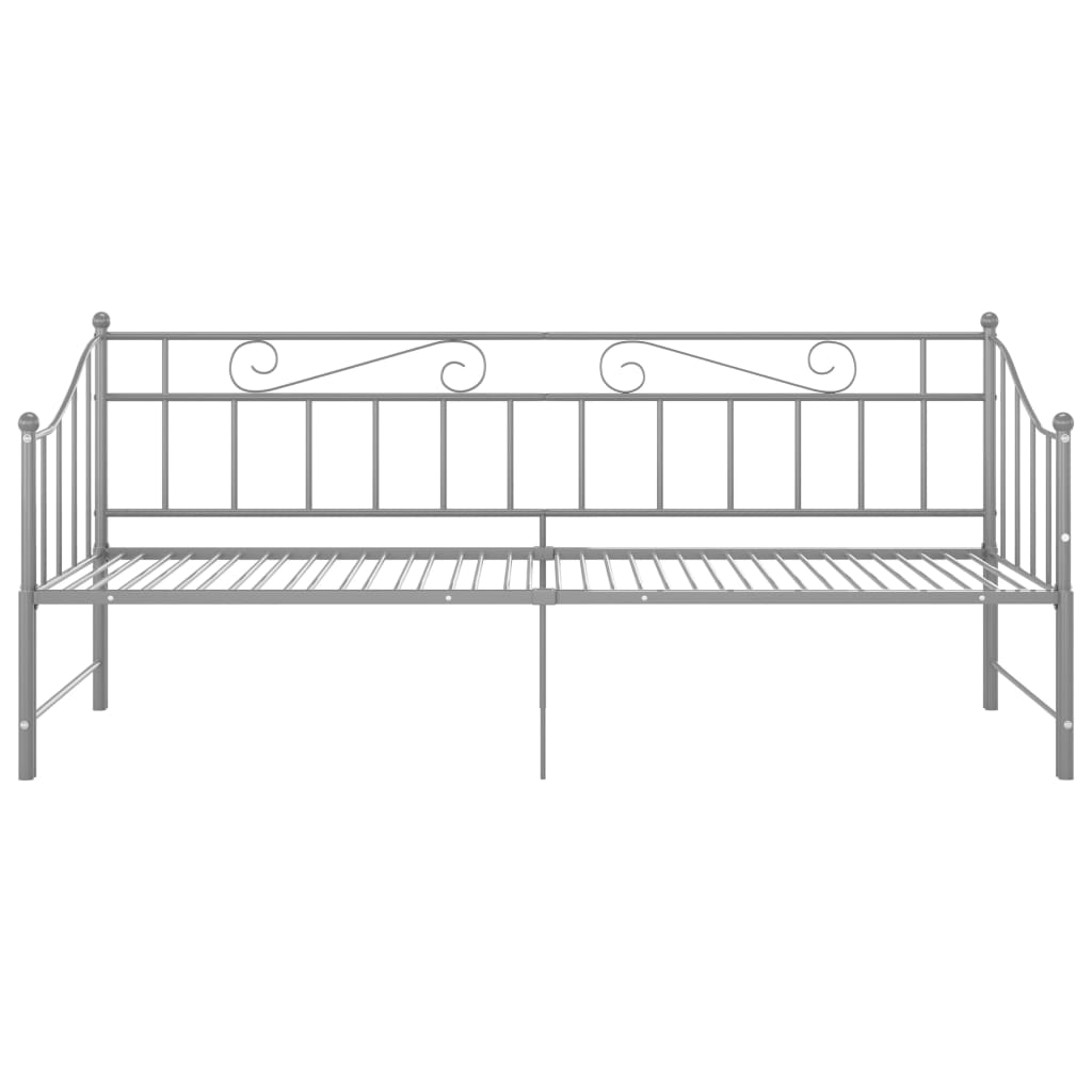 vidaXL Pull-out Sofa Bed Frame Grey Metal 90x200 cm