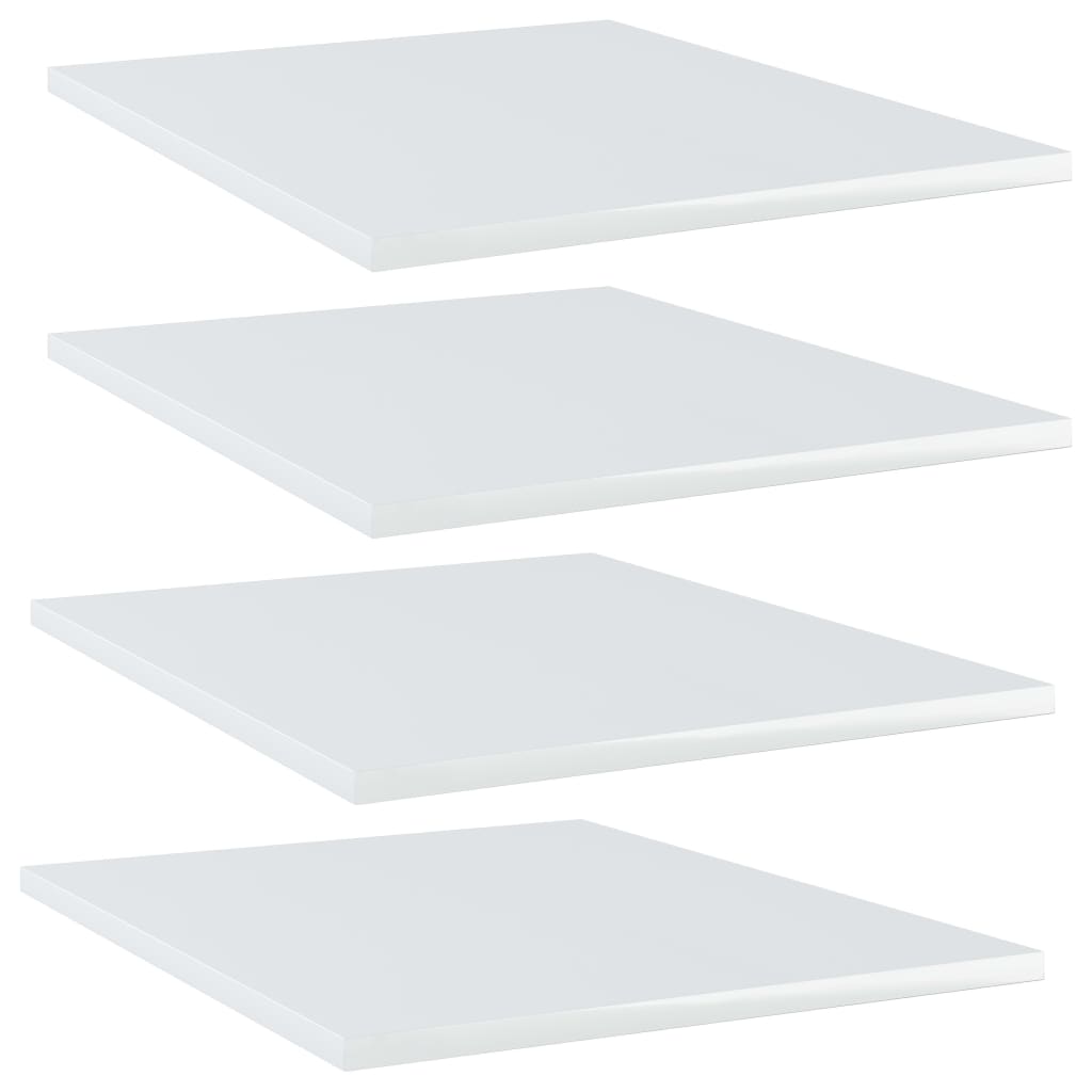 vidaXL Bookshelf Boards 4 pcs High Gloss White 40x50x1.5 cm Engineered Wood