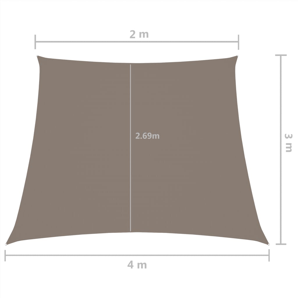 vidaXL Sunshade Sail Oxford Fabric Trapezium 2/4x3 m Taupe