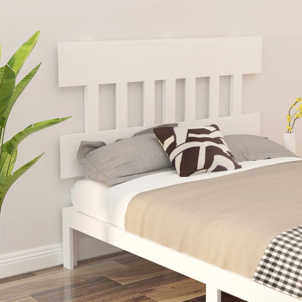 vidaXL Bed Headboard White 123.5x3x81 cm Solid Wood Pine