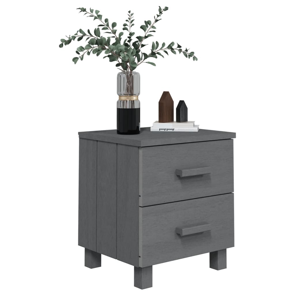 vidaXL Bedside Cabinet HAMAR Dark Grey 40x35x44.5 cm Solid Pinewood