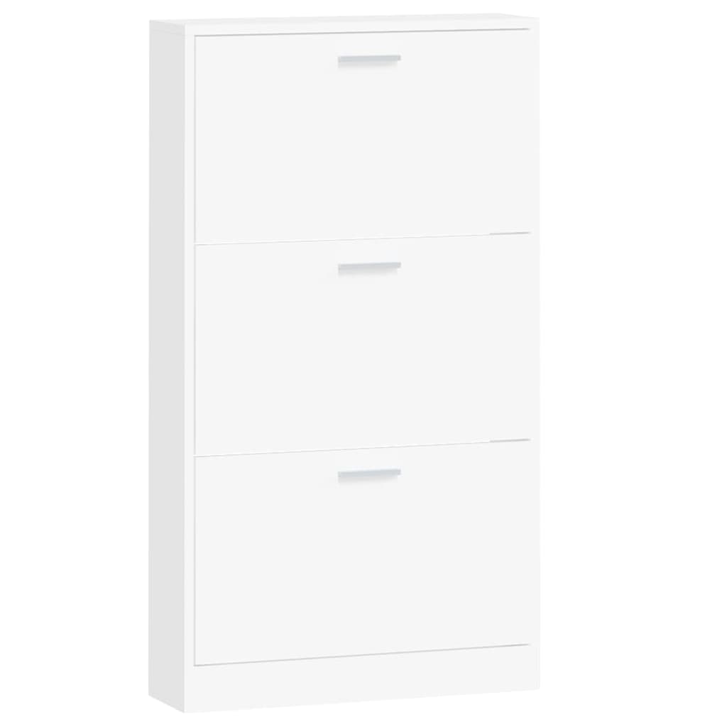 vidaXL Shoe Cabinet White 59x17x108 cm Engineered Wood