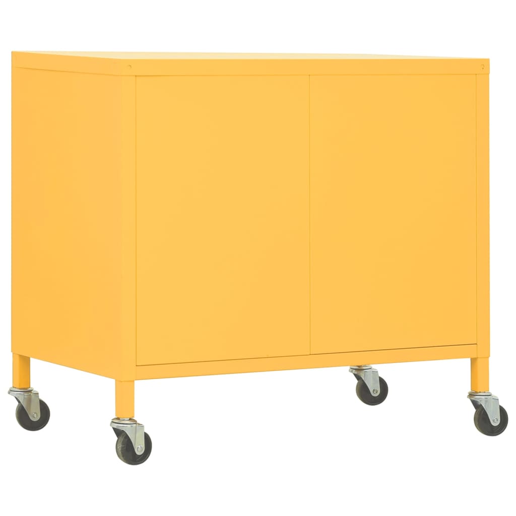 vidaXL Storage Cabinet Mustard Yellow 60x35x56 cm Steel