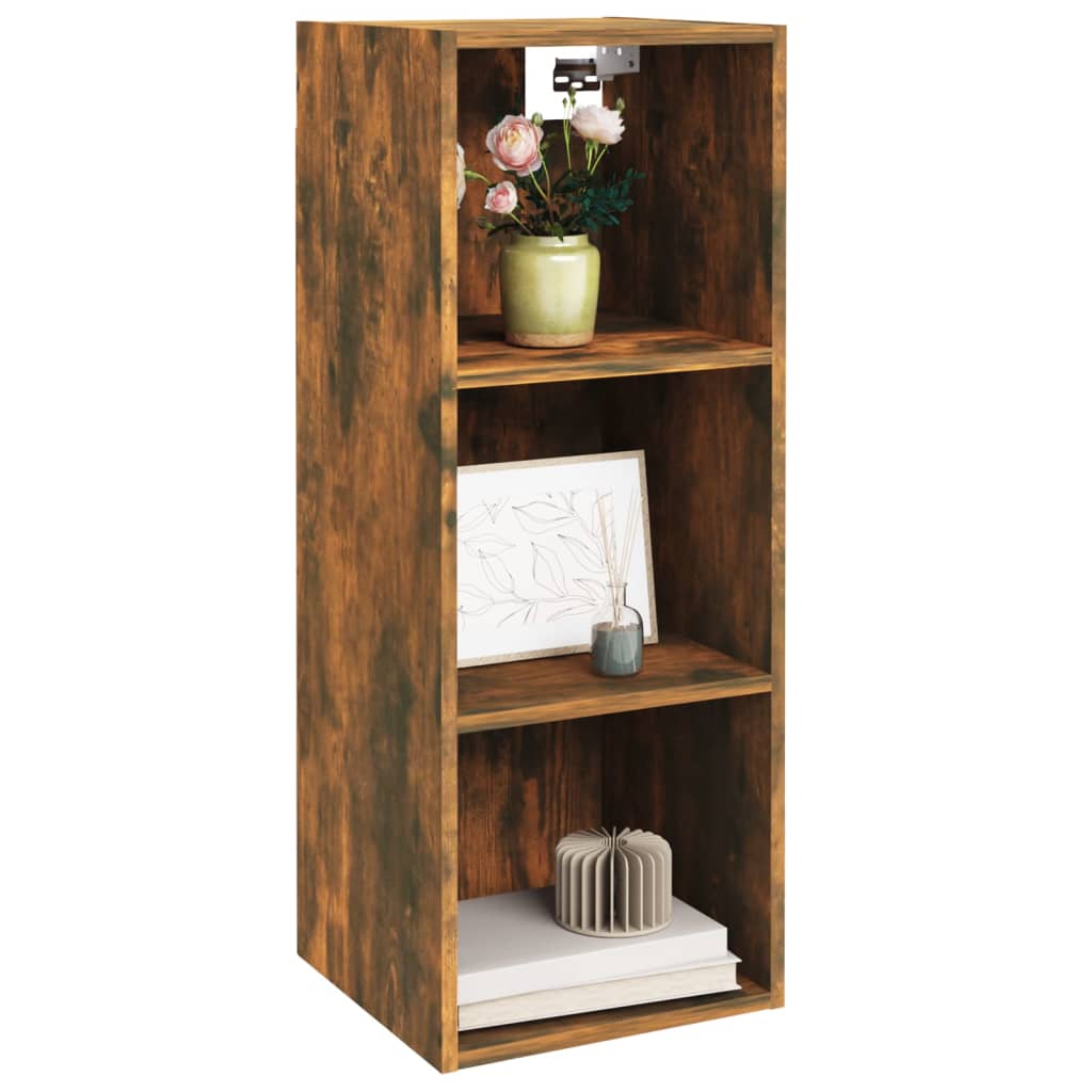 vidaXL Wall Cabinet Smoked Oak 32.5x34.5x90 cm Engineered Wood