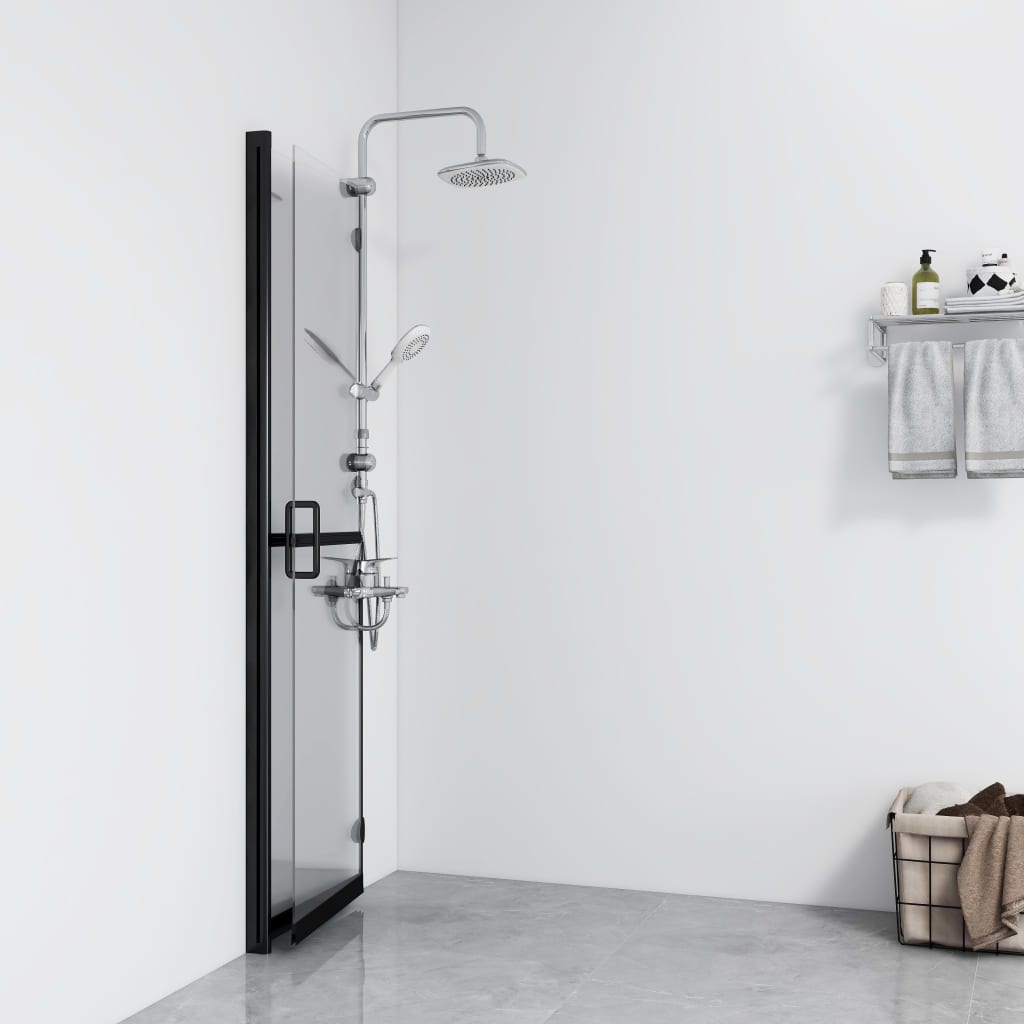 vidaXL Foldable Walk-in Shower Wall Transparent ESG Glass 80x190 cm
