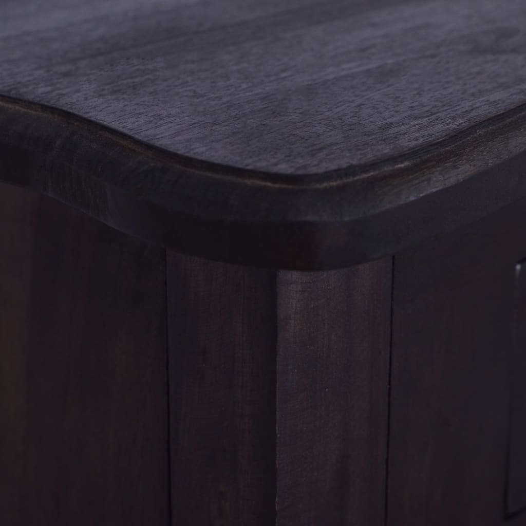 vidaXL Side Table with Drawers Black 60x30x60 cm Solid Wood Mahogany
