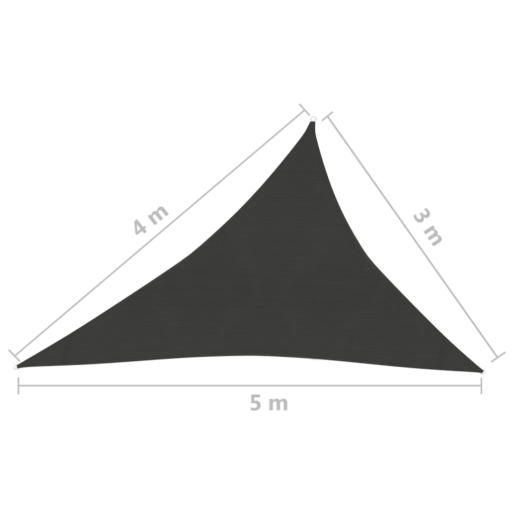 vidaXL Sunshade Sail 160 g/m² Black 3x4x5 m HDPE
