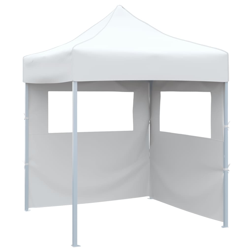 vidaXL Professional Folding Party Tent with 2 Sidewalls 2x2 m Steel White