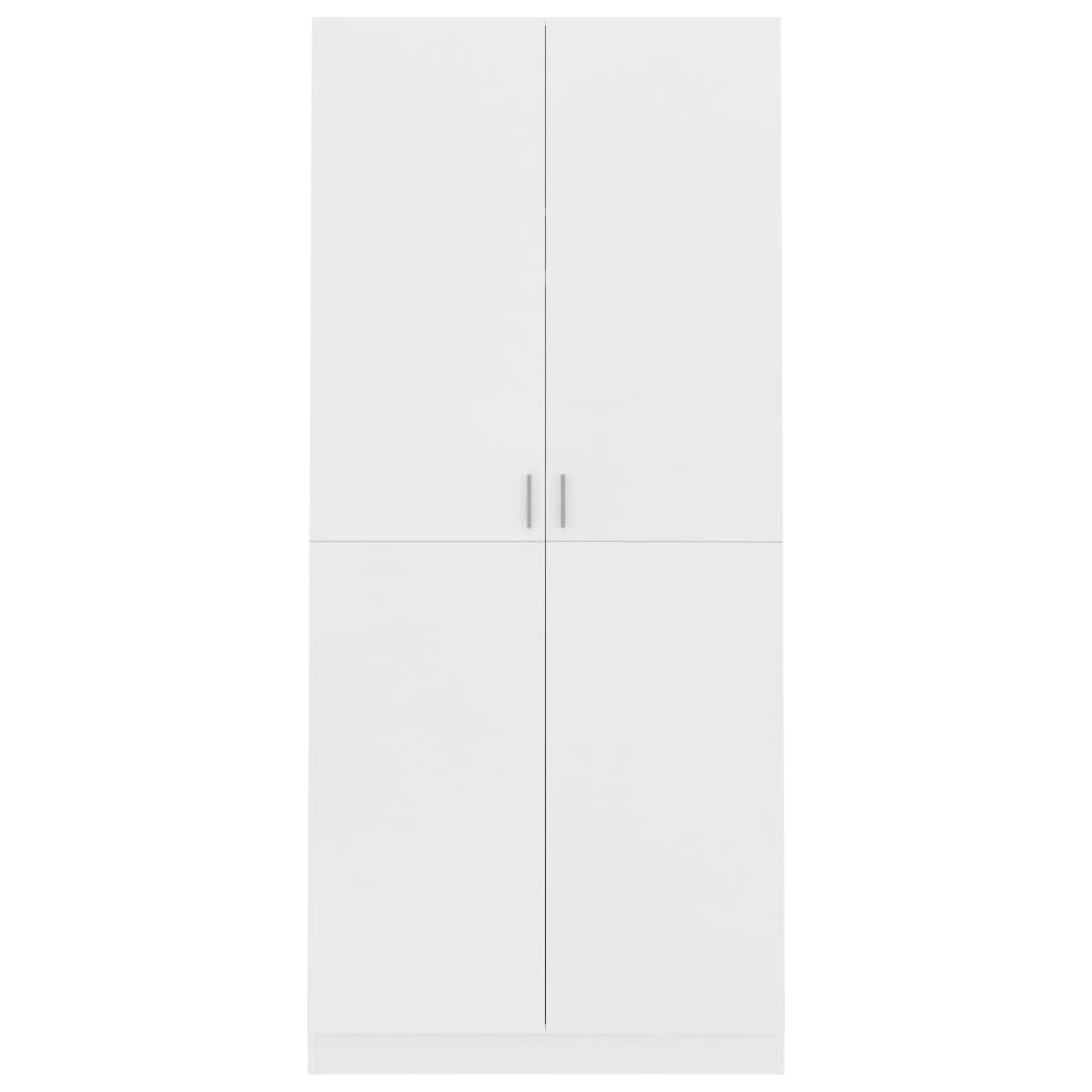 vidaXL Wardrobe White 90x52x200 cm Engineered Wood