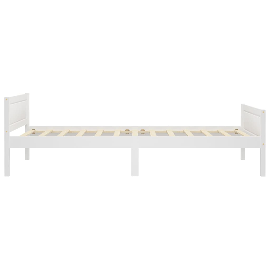 vidaXL Bed Frame Solid Pinewood White 90x200 cm