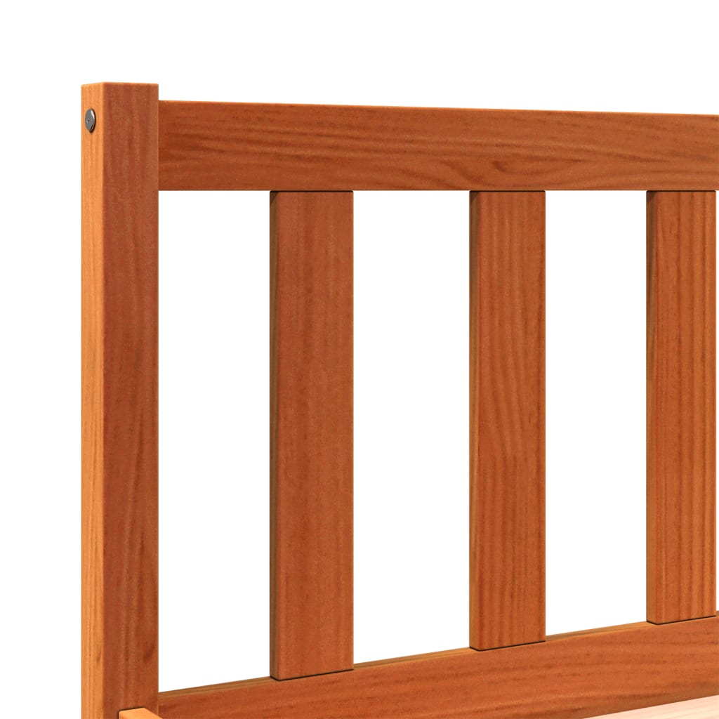 vidaXL Bed Frame Wax Brown 140x200 cm Solid Wood Pine