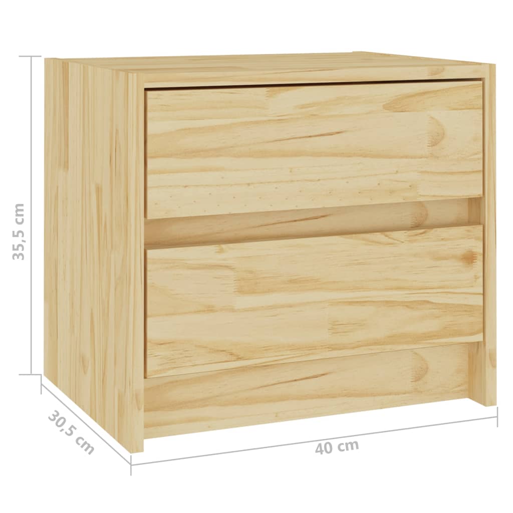 vidaXL Bedside Cabinets 2 pcs 40x30.5x35.5 cm Solid Pine Wood