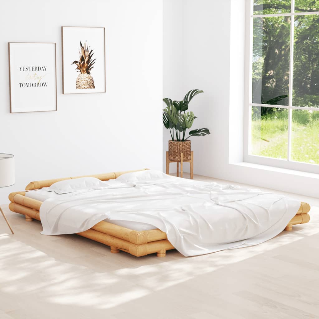 vidaXL Bed Frame Bamboo 180x200 cm Super King