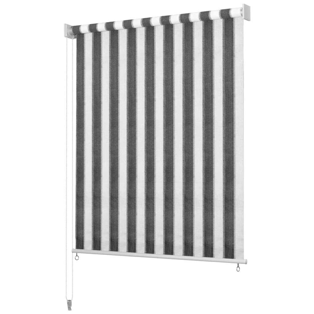 vidaXL Outdoor Roller Blind 160x230 cm Anthracite and White Stripe
