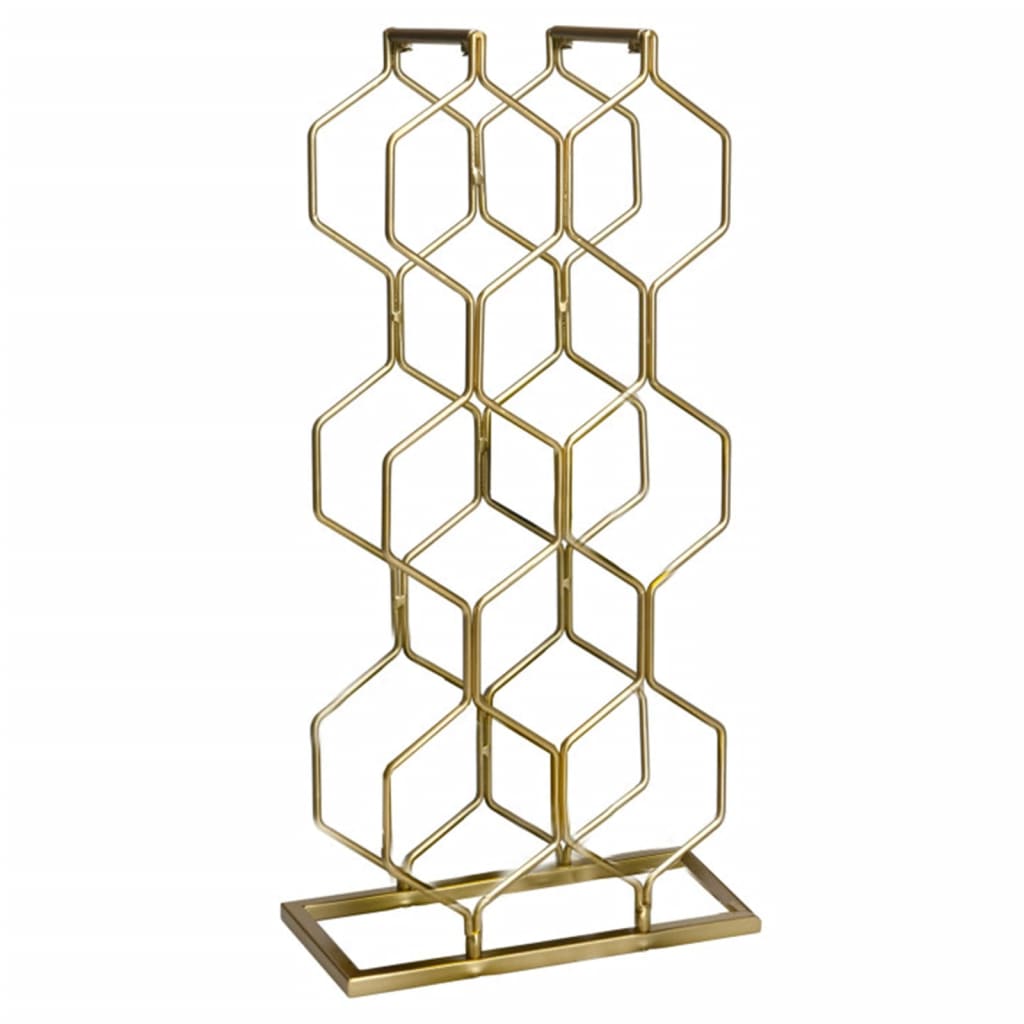 Home&Styling Wine Rack for 8 Bottles Metal Gold
