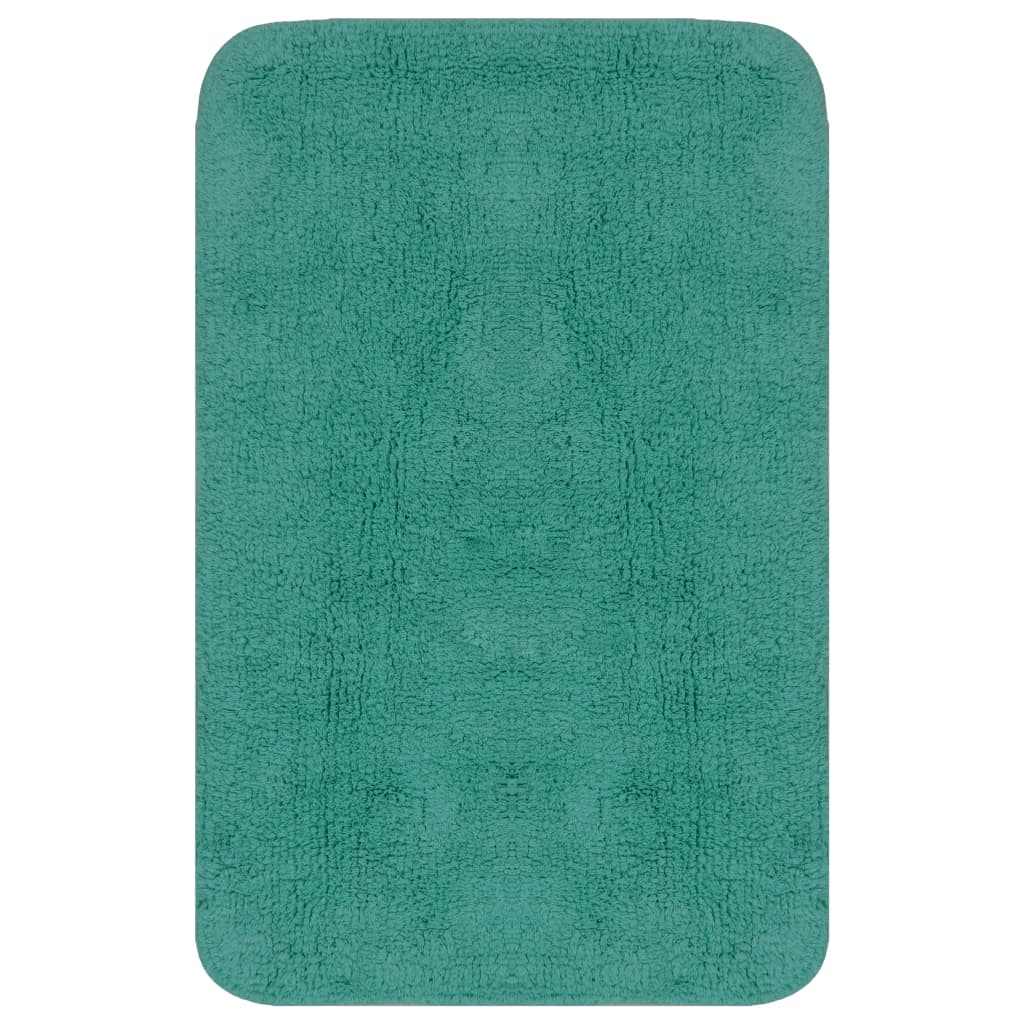 vidaXL Bathroom Mat Set 2 Pieces Fabric Turquoise